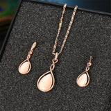 Cat Eye Necklace Earrings Set