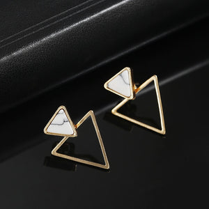 triangle marble earrings