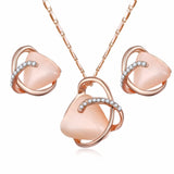 Crystal Pendant Necklace Set
